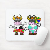 Funny Cartoon Beach Cow Couple Muismat (Met muis)