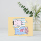 Funny Cartoon Beach Holiday Sunbathers Briefkaart (Staand voorkant)