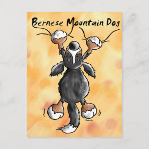Funny Cartoon Bernese Mountain Dog Briefkaart