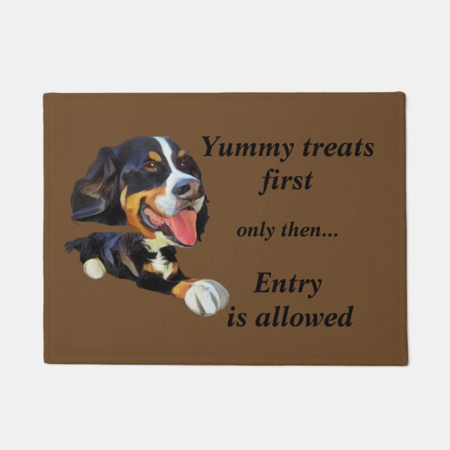 Funny Cartoon Bernese Mountain Dog Doormat Deurmat (Voorkant)