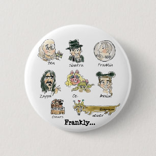 Funny Cartoon beroemde Franks Round Lapel Pin Ronde Button 5,7 Cm
