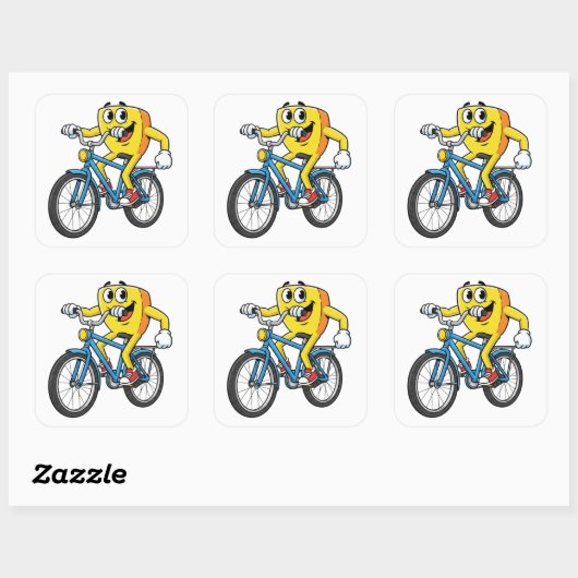 Funny Cartoon Bicycle Riding Character Sticker (Vel)