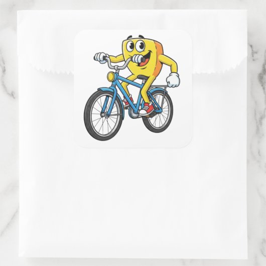 Funny Cartoon Bicycle Riding Character Sticker (Tas)