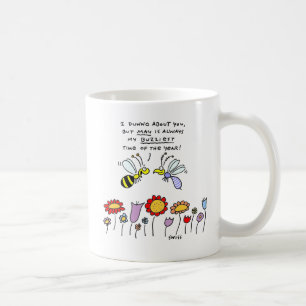Funny Cartoon bijen en bloemen in Springtime Koffiemok