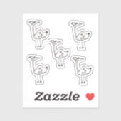 Funny Cartoon Bird Custom-Cut Vinyl Stickers (Vel)