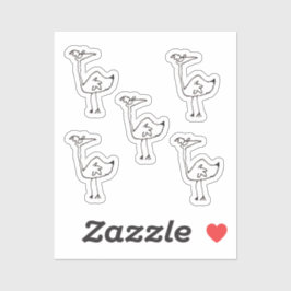 Funny Cartoon Bird Custom-Cut Vinyl Stickers