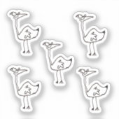 Funny Cartoon Bird Custom-Cut Vinyl Stickers (Voorkant)