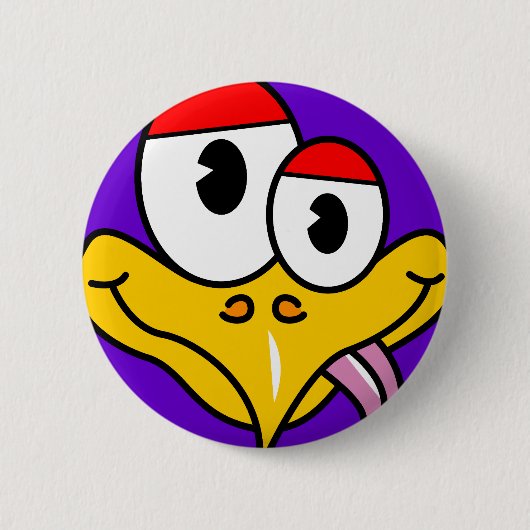 Funny Cartoon Bird Ronde Button 5,7 Cm (Voorkant)
