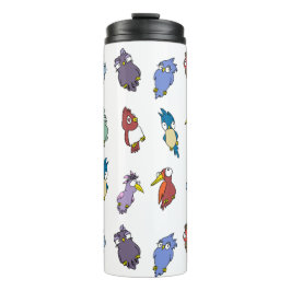 Funny Cartoon Birds Thermal Tumbler Thermosbeker