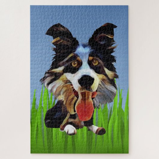 Funny Cartoon Border Collie 1014 Piece Puzzle Legpuzzel (Verticaal)