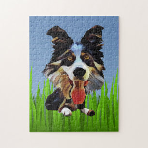 Funny Cartoon Border Collie 252 Piece Puzzle Legpuzzel