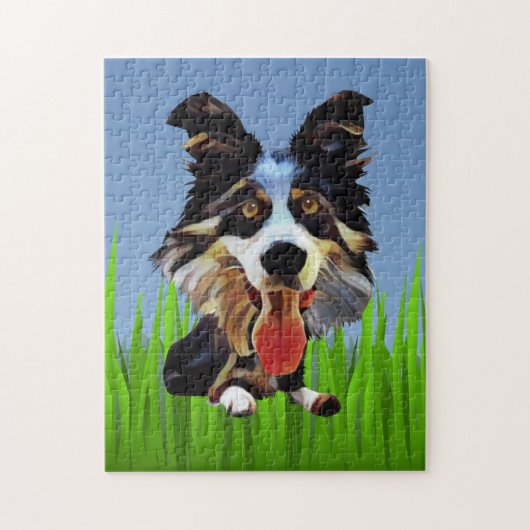 Funny Cartoon Border Collie 252 Piece Puzzle Legpuzzel (Verticaal)