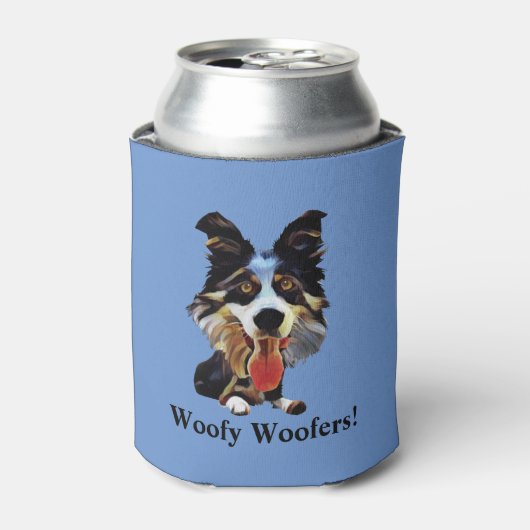 Funny Cartoon Border Collie Koelbox Blikjeskoeler (Blikje Voorkant)