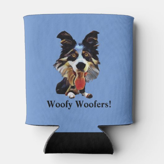 Funny Cartoon Border Collie Koelbox Blikjeskoeler (Achterkant)