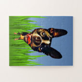 Funny Cartoon Boston Terrier Puzzle voor kinderen Legpuzzel (Horizontaal)