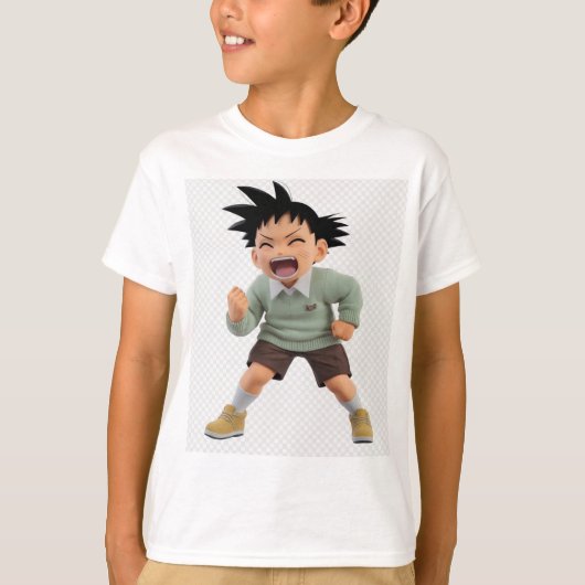 Funny Cartoon Boy - Speels T-shirt (Voorkant)