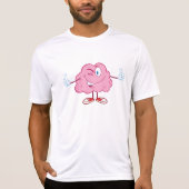 Funny Cartoon Brain Winking Character Thumbs Up T-shirt (Voorkant)
