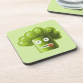 Funny Cartoon Broccoli Bier Onderzetter (Linkerzijde)