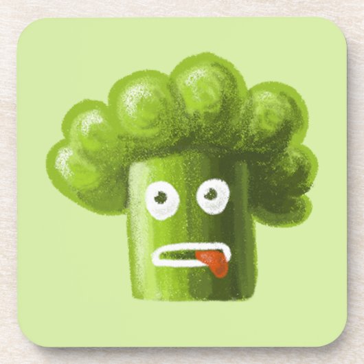 Funny Cartoon Broccoli Bier Onderzetter (Voorkant)
