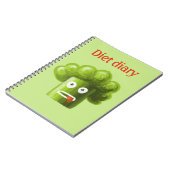 Funny Cartoon Broccoli Diet Diary Notitieboek (Linkerzijde)