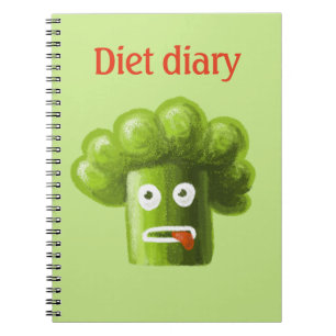 Funny Cartoon Broccoli Diet Diary Notitieboek