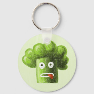 Funny Cartoon Broccoli is gezond voedsel Sleutelhanger