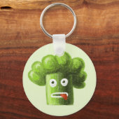 Funny Cartoon Broccoli is gezond voedsel Sleutelhanger (Voorkant)