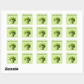 Funny Cartoon Broccoli is gezond voedsel Vierkante Sticker (Vel)