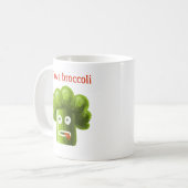 Funny Cartoon Broccoli Love Koffiemok (Voorkant links)