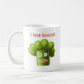 Funny Cartoon Broccoli Love Koffiemok (Links)