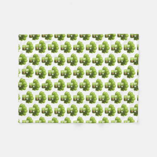Funny Cartoon Broccoli Pattern Fleece Deken (Voorkant (Horizontaal))