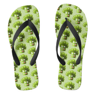 Funny Cartoon Broccoli Pattern Teenslippers