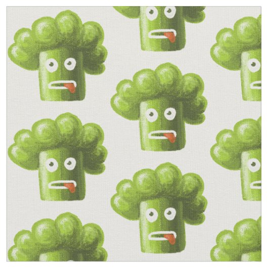 Funny Cartoon Broccoli Stof (Close Up)