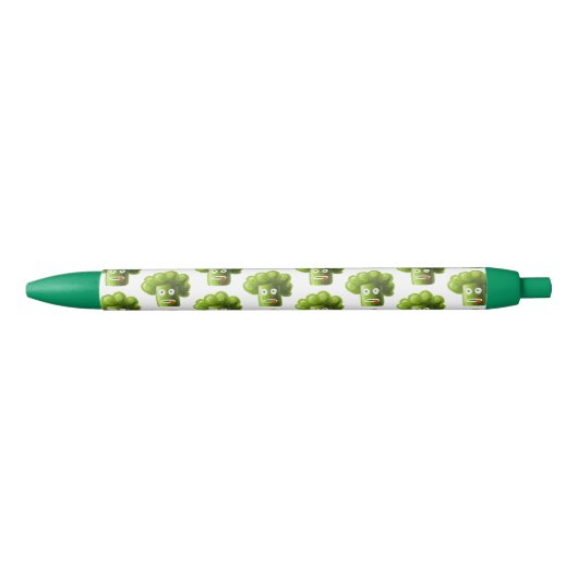 Funny Cartoon Broccoli Zwarte Inkt Pen (Voorkant)