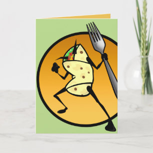 FUNNY CARTOON BURRITO BLANK WENSKAART KAART
