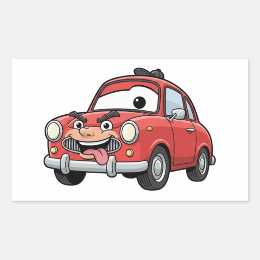 Funny Cartoon Car Character Sticker (Voorkant)