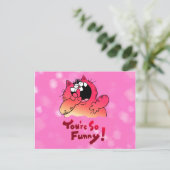 Funny Cartoon Cat | Gekke Cartoon Kat Briefkaart (Staand voorkant)