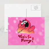 Funny Cartoon Cat | Gekke Cartoon Kat Briefkaart (Voorkant / Achterkant)