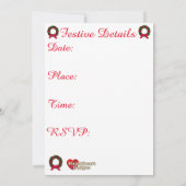 Funny Cartoon Cat in een lepel met Wijnkerst Kaart (Achterkant)