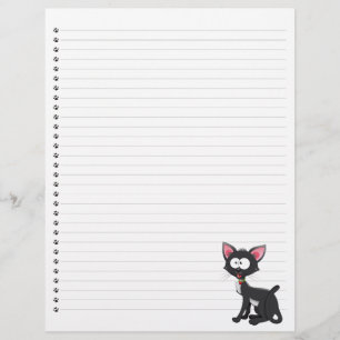 Funny Cartoon Cat Lined Pet Letterhead