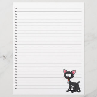 Funny Cartoon Cat Lined Pet Letterhead