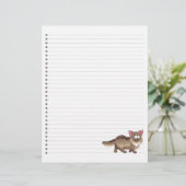 Funny Cartoon Cat Lined Pet Letterhead (Staand voorkant)