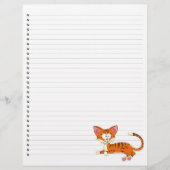 Funny Cartoon Cat Lined Pet Letterhead (Voorkant)