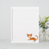 Funny Cartoon Cat Lined Pet Letterhead (Staand voorkant)