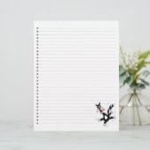 Funny Cartoon Cat Lined Pet Letterhead (Staand voorkant)
