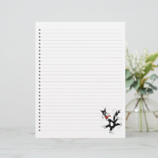 Funny Cartoon Cat Lined Pet Letterhead (Staand voorkant)