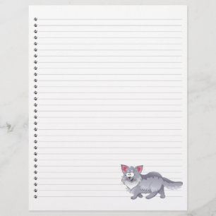 Funny Cartoon Cat Lined Pet Letterhead