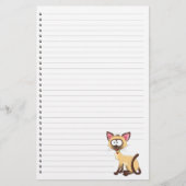 Funny Cartoon Cat Lined Pet Stationery Briefpapier (Voorkant)