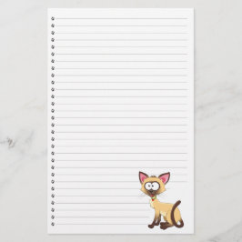 Funny Cartoon Cat Lined Pet Stationery Briefpapier
