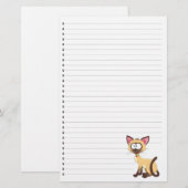 Funny Cartoon Cat Lined Pet Stationery Briefpapier (Voorkant / Achterkant)